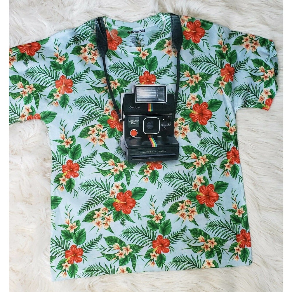 Polaroid Mens T shirt Hawaiian Camera Size Large